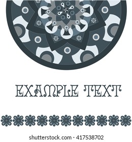 Blue, black and white mandala, circle ornament, oriental pattern, ornamental round lace