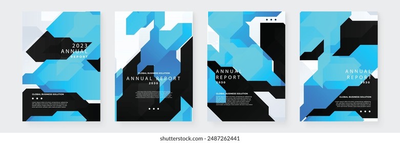 Blue black and white vector abstract corporate business annual report with modern and simple style for brochure, magazine, poster, business presentation, portfolio, flyer, banner, website