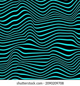 Blue and black zebra stripes pattern abstract background. Vector illustration