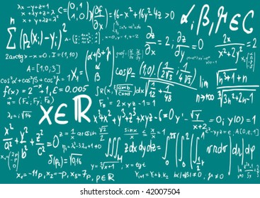 Blue blackboard with mathematics formula - vector illustration