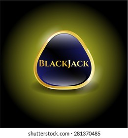Blue blackjack gold shiny badge