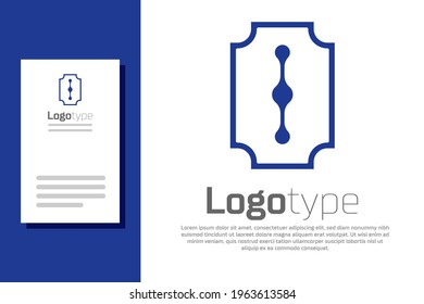 Blue Blade razor icon isolated on white background. Logo design template element. Vector Illustration