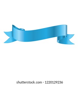 Ribbon Blue Banner Sign Satin Blank Stock Vector (Royalty Free) 604333586