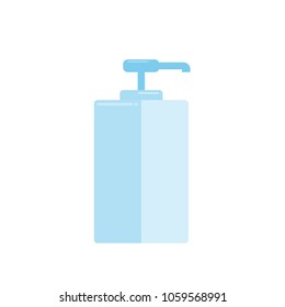 Blue blank bottle on white background