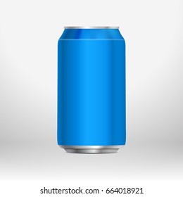 Blue Blank Can Mockup Template Can Stock Vector (Royalty Free ...