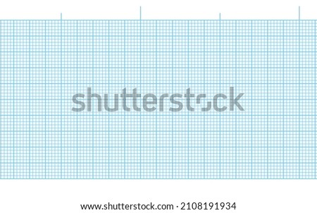 Blue blank ecg paper seamless background for heart beat rate recording. Digital ekg diagram hospital page. Millimeter graph vector grid. Geometric pattern for medicine, science line scale measurement