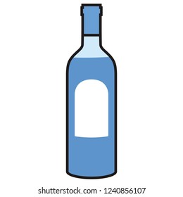 blue Blank empty label bottle template