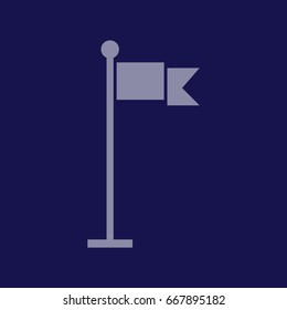 Blue blank flag vector icon