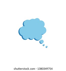 blue blank paper speech bubble - stock vector