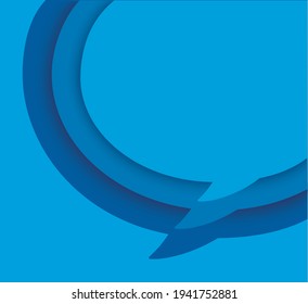 burbuja de voz azul en blanco sobre fondo azul. ilustración vectorial