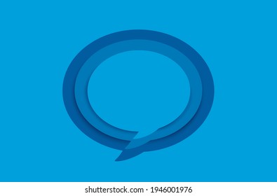 blue blank speech bubble on blue background. vector illustration
