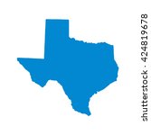 Blue blank Texas map. Vector illustration, EPS10.