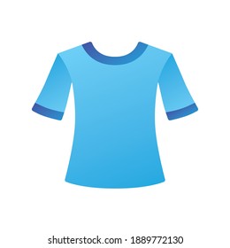 Camiseta azul en blanco aislado icono vector diseño plano moderno
