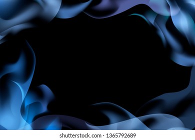 Blue blazing flame on a black background vector