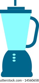 Mezclador azul, ilustración, vector sobre fondo blanco.