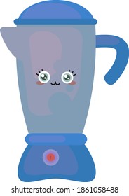 Blue blender, illustration, vector on white background.