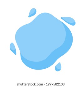 Blue blob. Drop of water. Abstract blue shape. Flat illustration