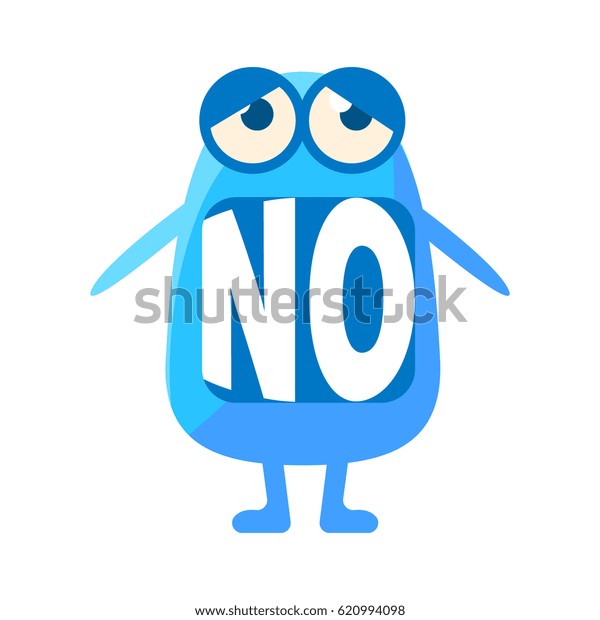 Blue Blob Saying No Cute Emoji Stock Vector (Royalty Free) 620994098