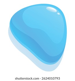 Blue blob shape reflecting light and creating a shadow