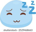 Blue blob-like character with sleepy expression and three Zs indicating sleep above its head.