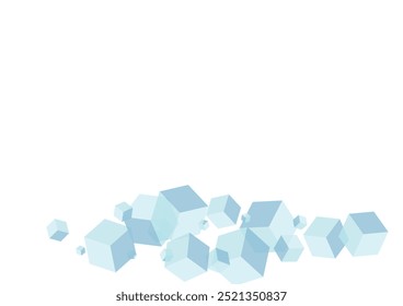 Vetor Branco De Fundo De Bloco Azul. Textura De Partículas De Polígono. Cartão de explosão quadrado azul-cinza. Design criativo. Caixa Espacial Branca.