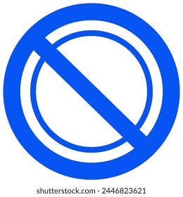  Blue block icon, no sign, vector illustration.