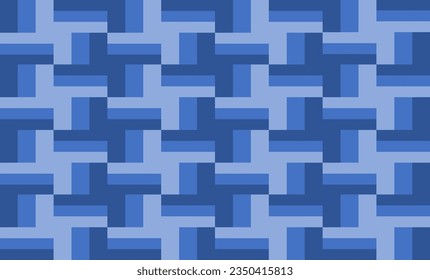 blue block and line in parquet repeat seamless pattern, replete image design for fabric printing or wallpaper or backdrop vintage retro