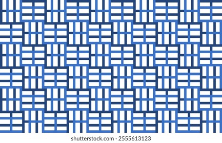 blue block and line in parquet repeat seamless pattern, replete image design for fabric printing or wallpaper or backdrop vintage retro