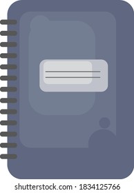 Blue block note, illustration, vector on white background
