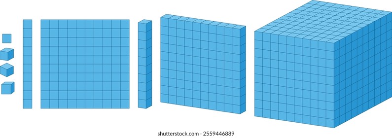 Blue blocks forming a large cube structure