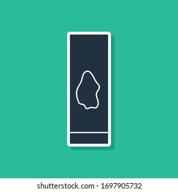 Blue Blood test and virus molecule coronavirus icon isolated on green background. Coronavirus, COVID-19. 2019-nCoV.  Vector Illustration