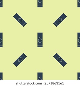Blue Blood test and virus molecule coronavirus icon isolated seamless pattern on yellow background. Coronavirus, COVID-19. 2019-nCoV.  Vector Illustration