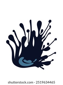 Blue blot or splash on a white background