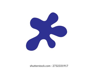 blauer Fleck auf weißem Hintergrund, Symbol, einzeln,