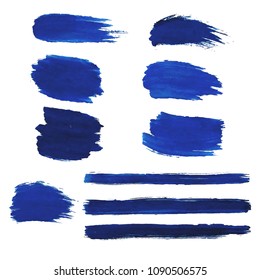 Blue Blots Set, Vector Illustration