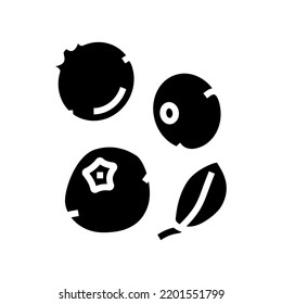 blue blueberry berry glyph icon vector. blue blueberry berry sign. isolated symbol illustration