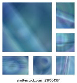 Blue blur abstract background set