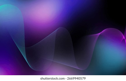 Fondo azul desenfocado con tecnología abstracta líneas de malla
