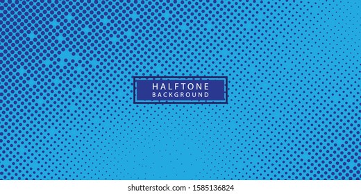 blue Blurred Background With Halftone Effect