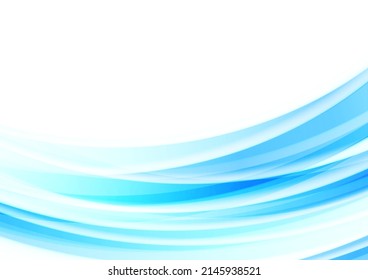 Blue blurred smooth waves abstract background. Vector design