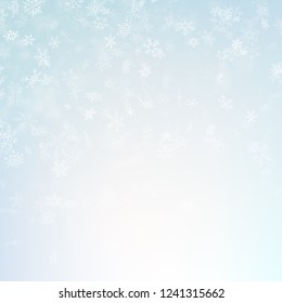 Blue blurred winter banner with snow flakes. EPS 10