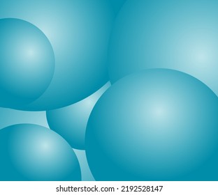 Blue blurry abstract texture with round surround spheres. Background banner wall paper. Flat Art Vector Illustration