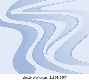 Blue blurry abstract texture with waves. Background banner wall paper. Flat Art Vector Illustration