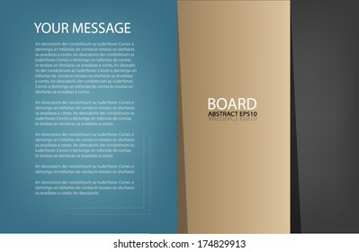 Blue board background vector earth tone document for text and message design for brochure and web modern artwork