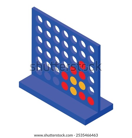 Blue board game with red and yellow pieces showing winning strategy