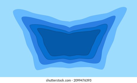 Papel azul cortado profundamente. Ilustración del vector