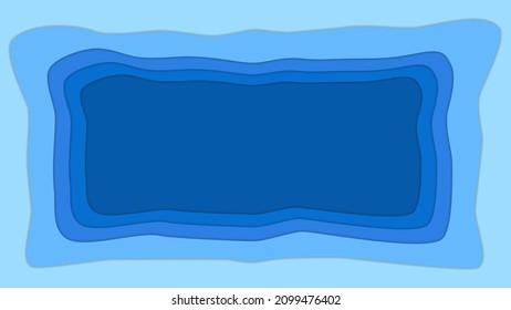 Blaues Papppapier tief geschnitten. Vektorgrafik
