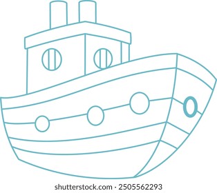 Blue boat outline for your design.