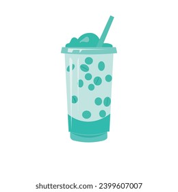 Blue boba or boba mutiara, blue tapioca pearls icon, boba milk tea drink