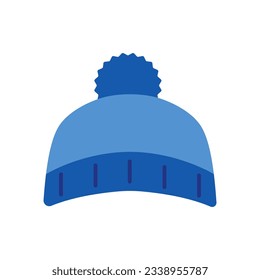 Blue Bobble Hat Hand Drawn Illustration